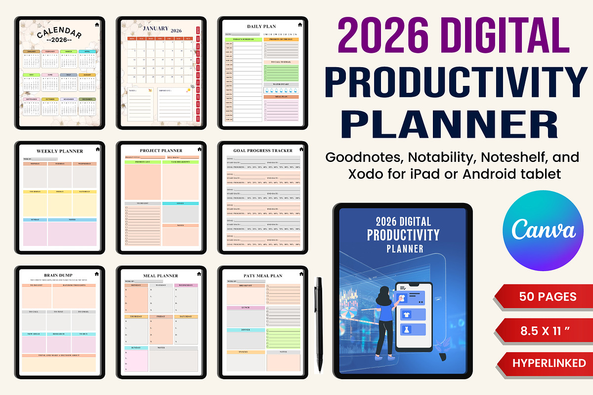 2026 Digital Productivity Planner