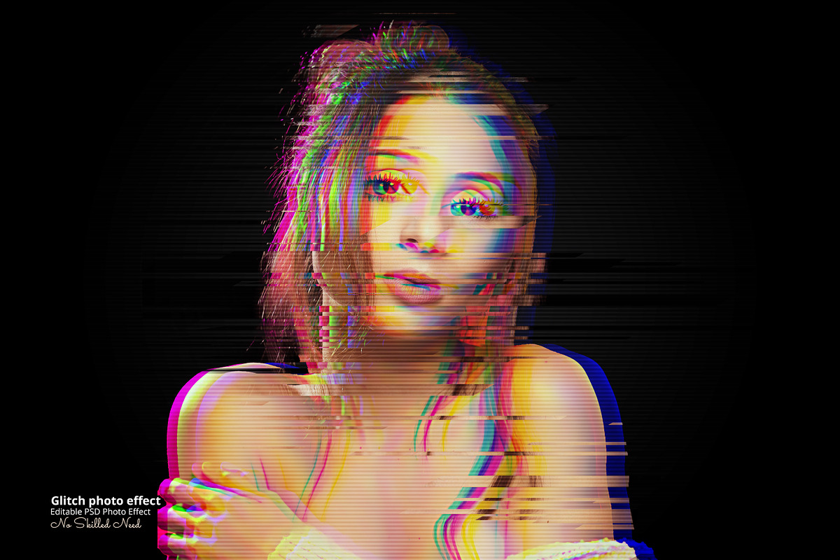 Editable Glitch Photo Effect, an Action Add-On by Photoshop Action (Photo 2 of 13)