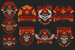 Vintage Firefighter Designs Set