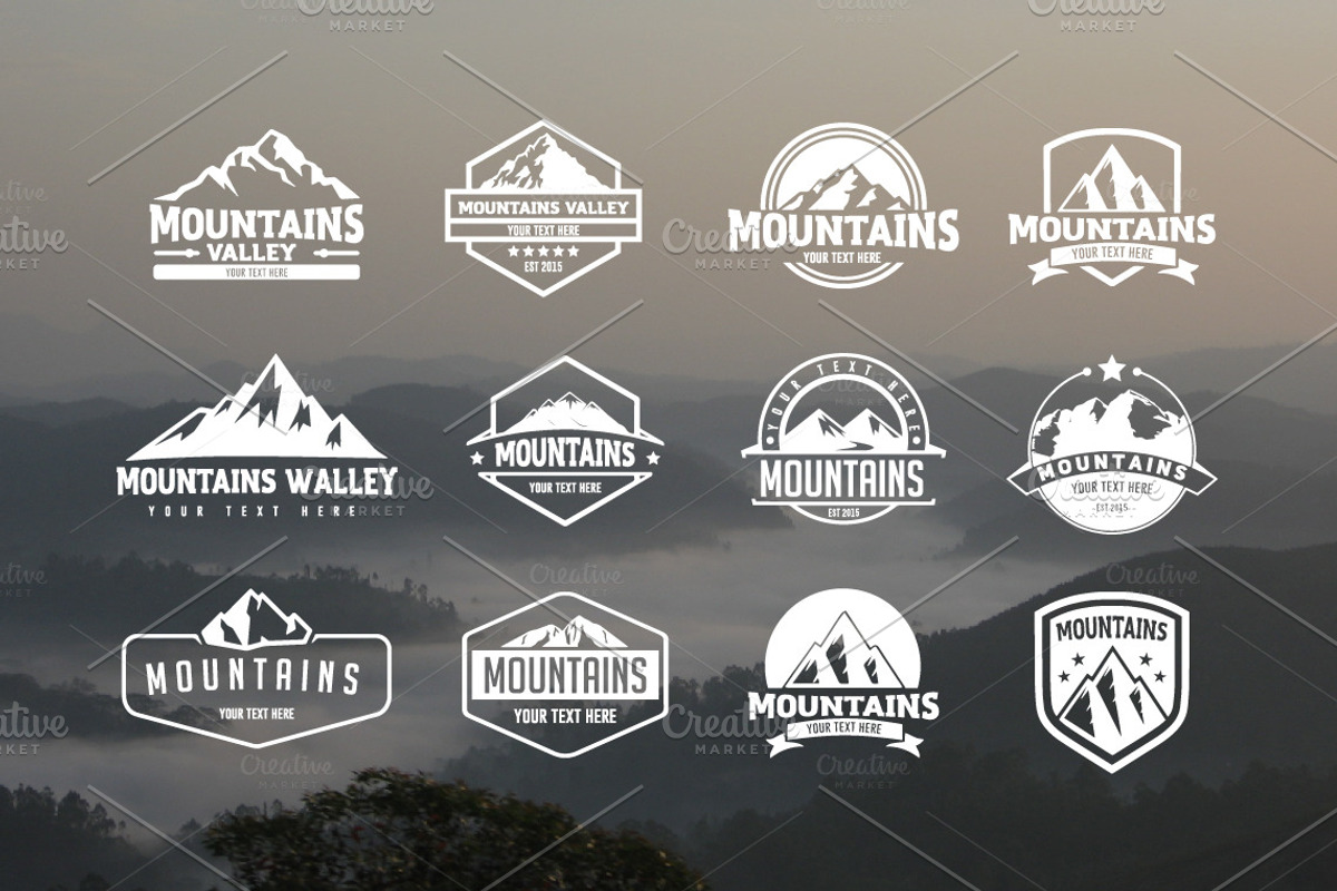 Pack of 12 mountains logo, 62 icons, an Icon by Artha Design Studio (Photo 1 of 5)