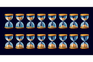Hourglass or sandglass sprite sheet, a Technology Illustration by Vector Tradition