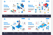 Isometric Landing Page Template, an Illustration by alexdndz (Thumbnail 7 of 29)