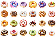 Watercolor Donuts Dessert Clipart, an Illustration by Sublimation Artist (Thumbnail 2 of 6)