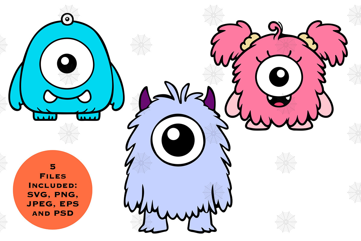 19 Cartoon Friendly Monsters, a Seasonal Illustration by Baby Squid Ink (Photo 5 of 7)