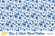 Blue & White Floral Pattern Bundle, a Pattern Graphic by LemonDesign (Thumbnail 5 of 13)