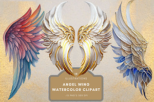 Angel Wing Watercolor Clipart