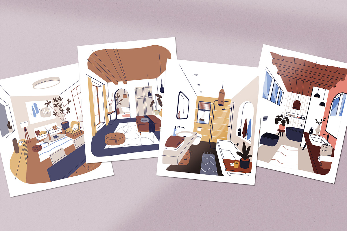 Modern home interior designs set, an Object Illustration by Good Studio (Photo 6 of 6)