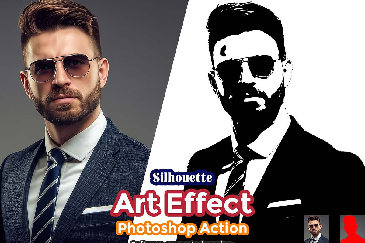 Silhouette Art Effect Photoshop, an Action Add-On by Studio Retouch (Photo 1 of 11)