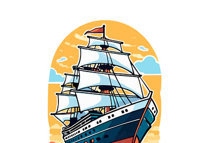 Huge cute sailing ship