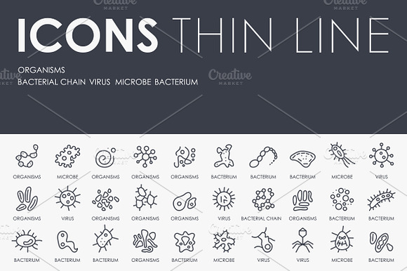 Organisms Thinline Icons