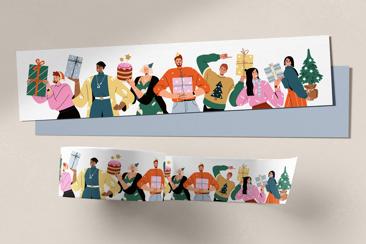Christmas people set + banner, a Person Illustration by Good Studio (Photo 4 of 6)