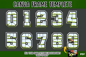 Sports Number Set Canva Frames Templ, a Design Template by Ink Gallery