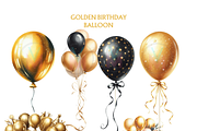 Gold Balloons birthday Clipart, png, a Decorative Illustration by VM PARTYS  BY TAIRUMA (Thumbnail 3 of 10)