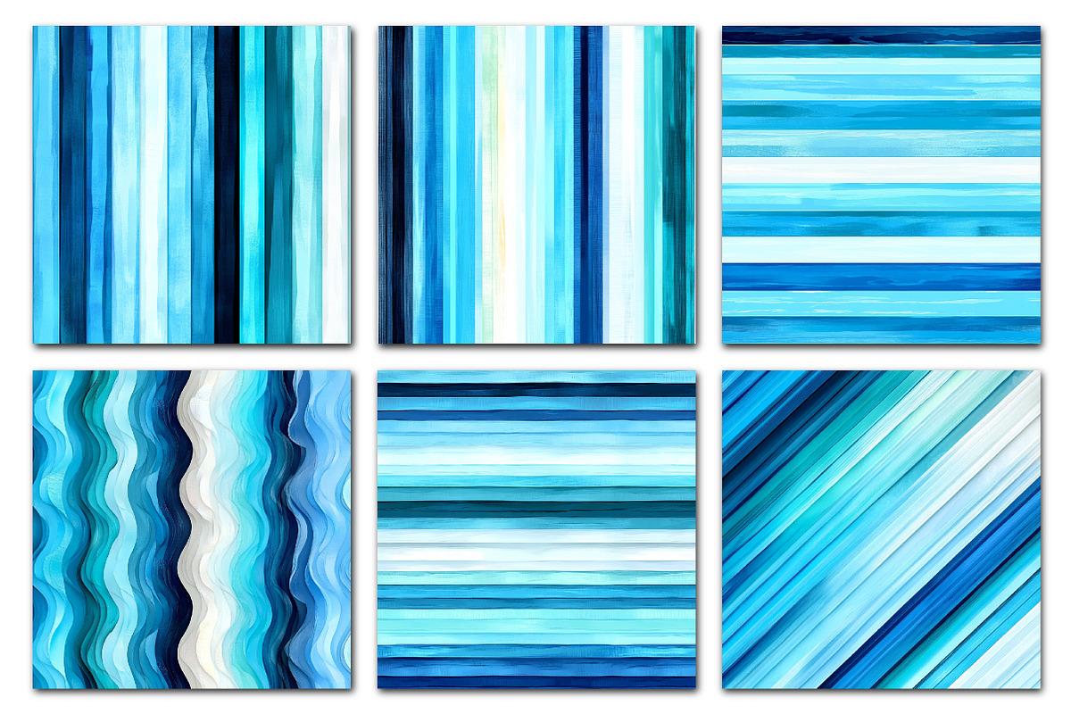Cool Blue Ombre Stripes Patterns, a Texture Illustration by Dream Creation (Photo 4 of 5)