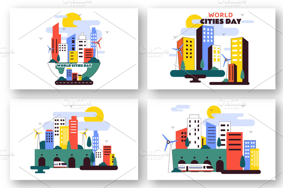 10 World Cities Day Illustration, a Decorative Illustration by denayunebgt (Photo 3 of 4)