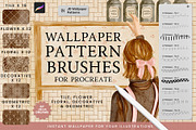 Wallpaper Pattern Procreate Brushes, a Brush Add-On by Julia Dreams (Thumbnail 1 of 8)