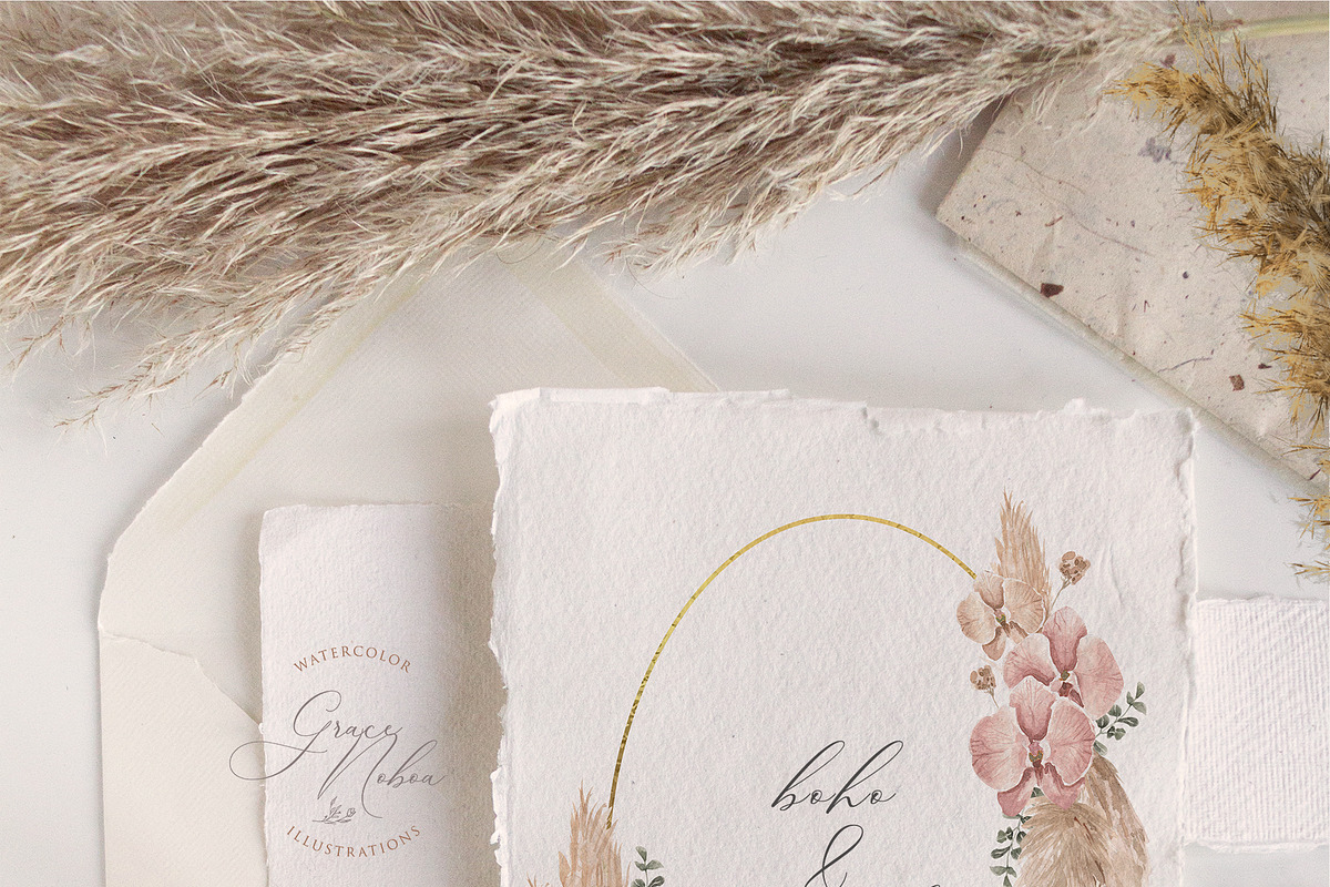 Boho Romance- Floral Set, an Illustration by Grace Noboa Illustrations (Photo 3 of 7)
