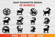 Goat Silhouette Design bundle, an Animal Illustration by bossdesigner (Thumbnail 1 of 3)