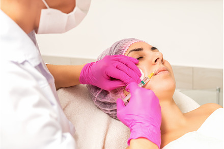 Young caucasian woman getting botox, a Person Photo by okskukuruza