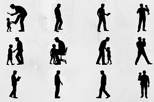 Fathers Silhouette SVG, a Person Illustration by newminddesign