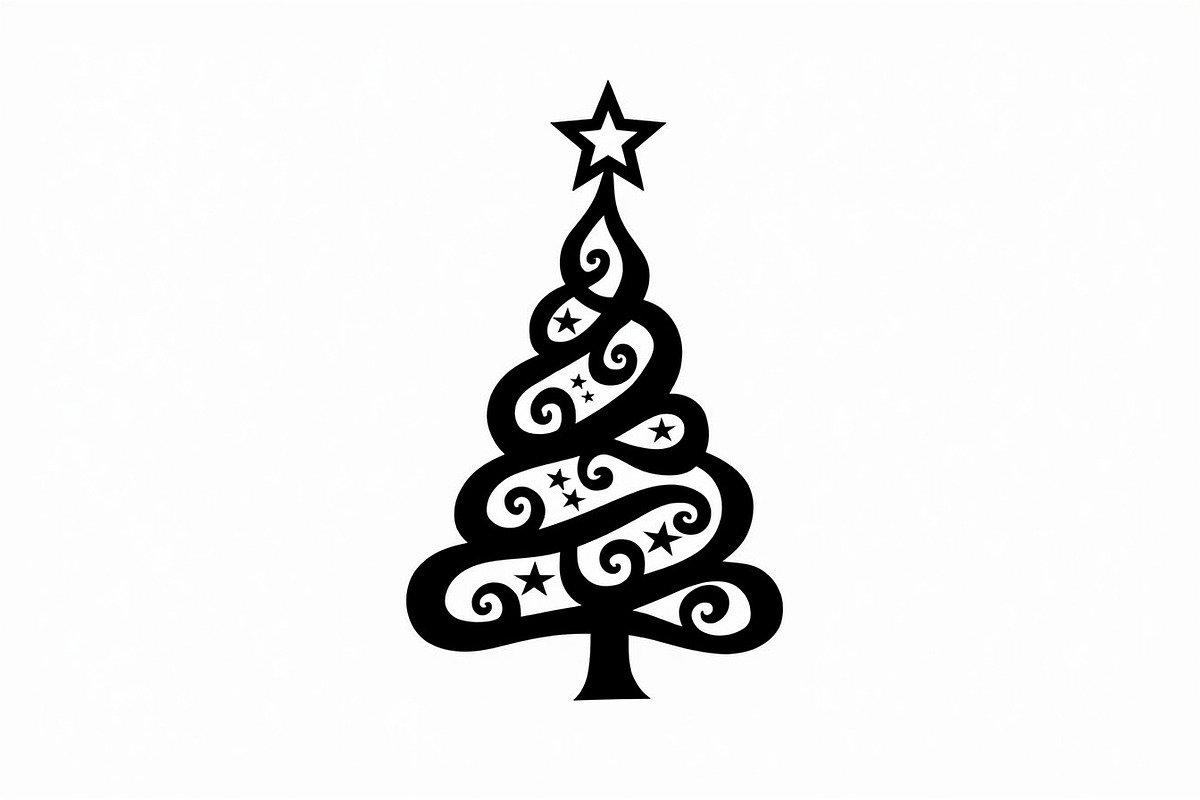 Elegant Christmas Tree Silhouette Se, an Illustration by balal (Photo 8 of 21)