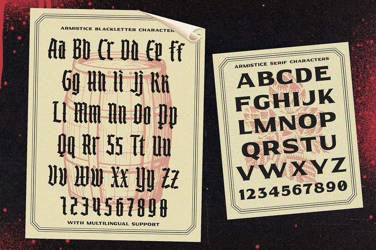Armistice Condensed Blackletter, a Blackletter Font by Angin Studio (Photo 4 of 17)