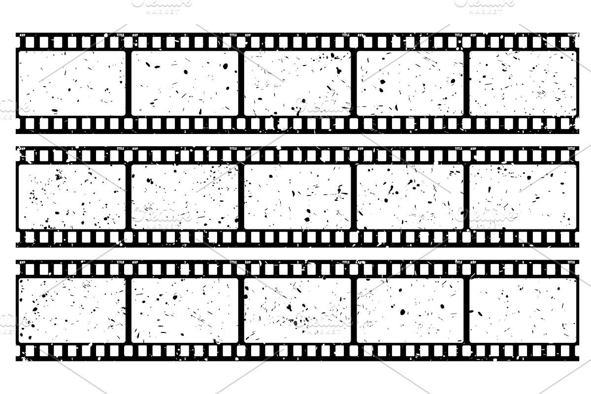 Film strip, long grunge, an Illustration by Things for designers
