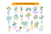 Vases and Flowers clipart collection, a Decorative Illustration by LiiaLonn Studio (Thumbnail 2 of 8)