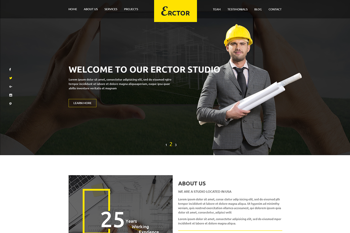 Erctor – Architect HTML Template, a Bootstrap Template by HasThemes (Photo 1 of 2)