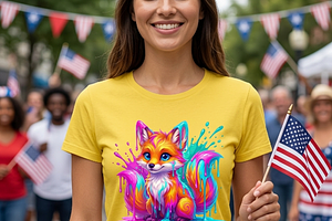 Cute Rainbow Paint Drip Fox
