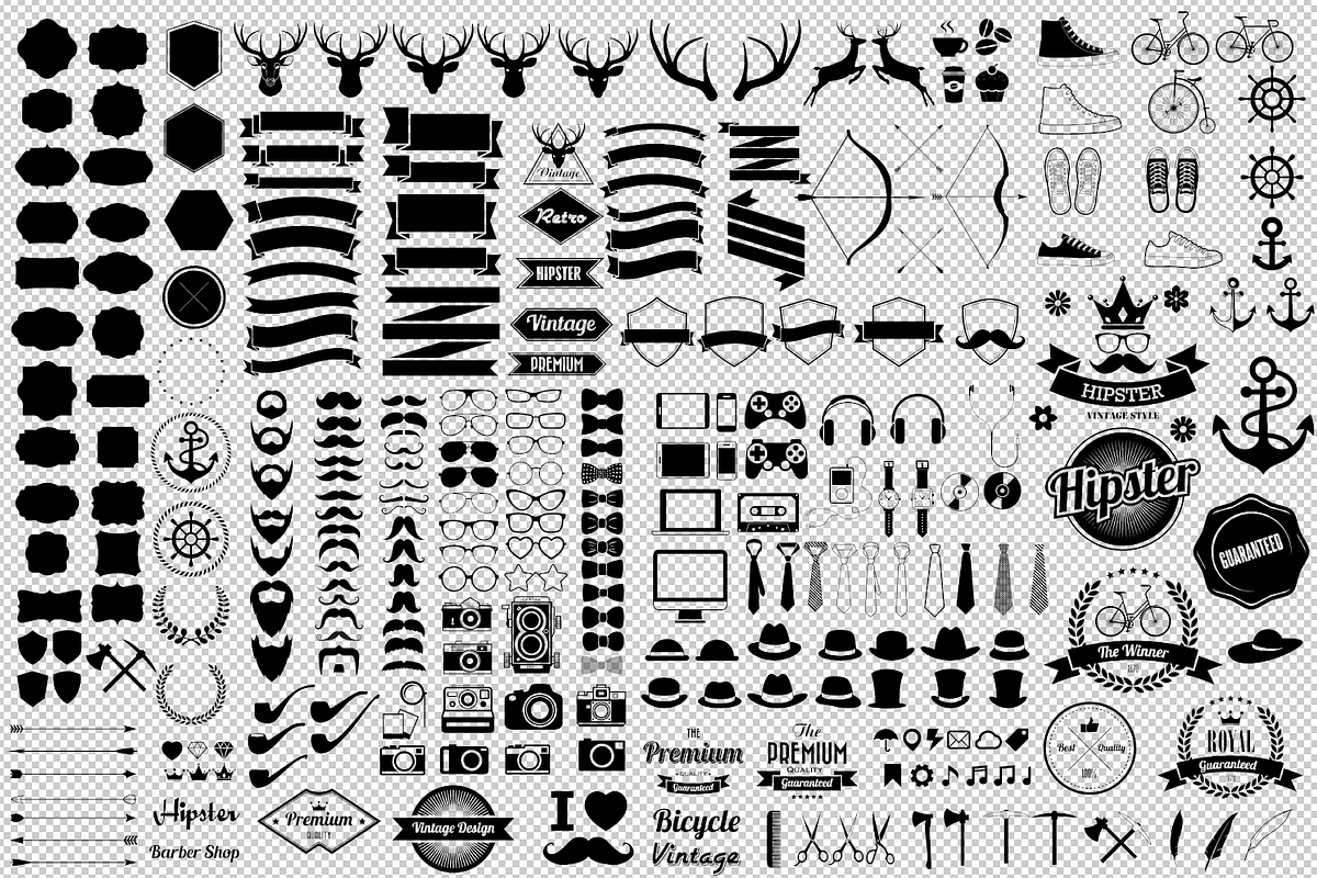 Hipster icons set preview 2