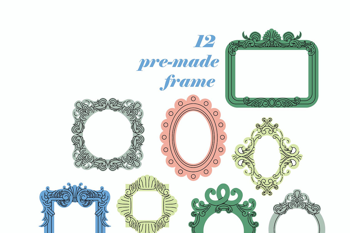 FRAME decorative borders, a Decorative Illustration by Elliko shop (Photo 3 of 10)