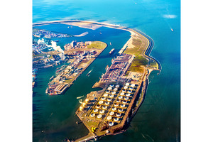 Aerial view of the Port of Rotterdam, an Industrial Photo by Leonid Andronov