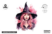 Watercolor Halloween Witch Clipart, a Seasonal Illustration by Creative Arslan (Thumbnail 9 of 10)