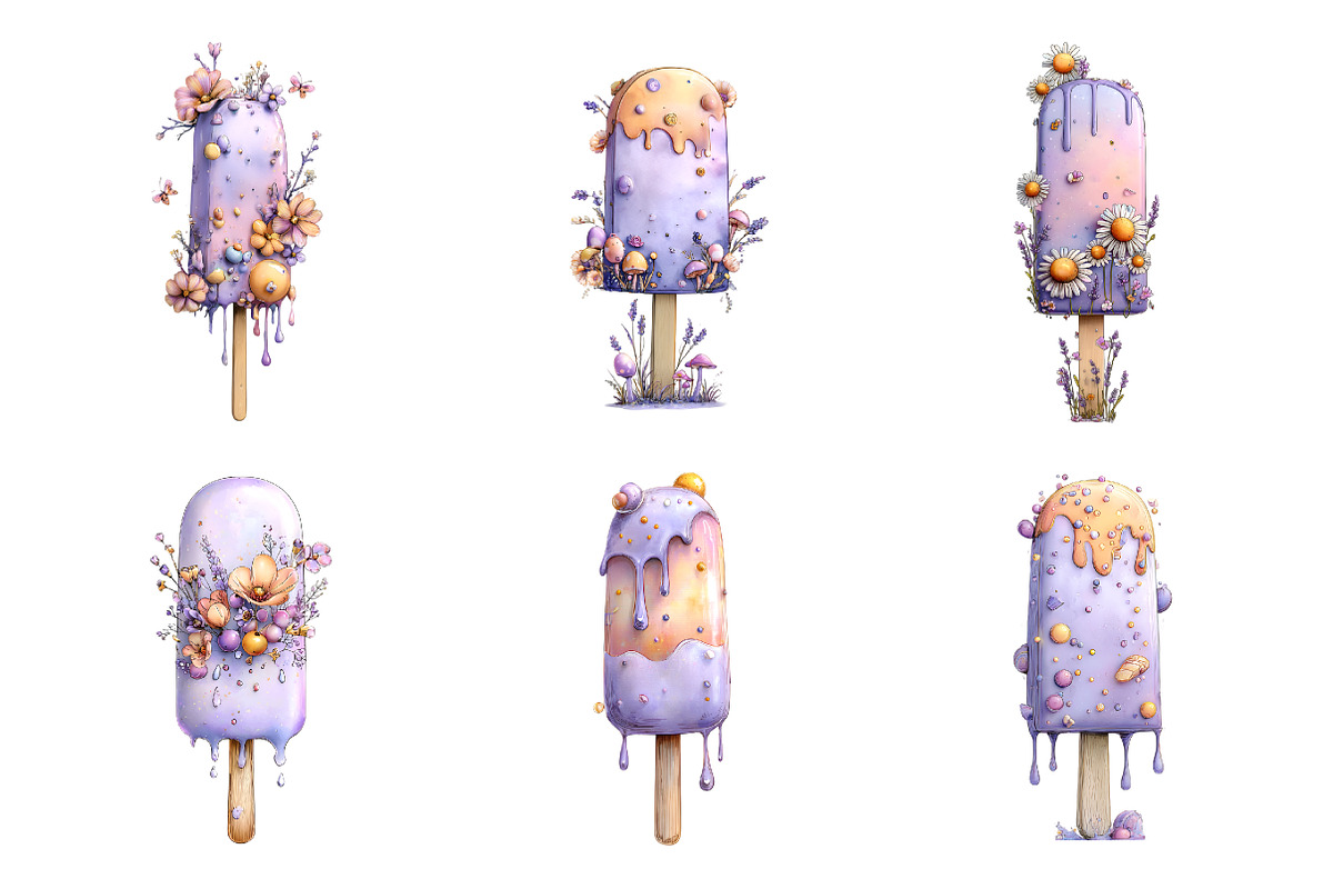 Whimsical Summer Ice Cream Clipart, an Illustration by GatewayDesign (Photo 2 of 5)