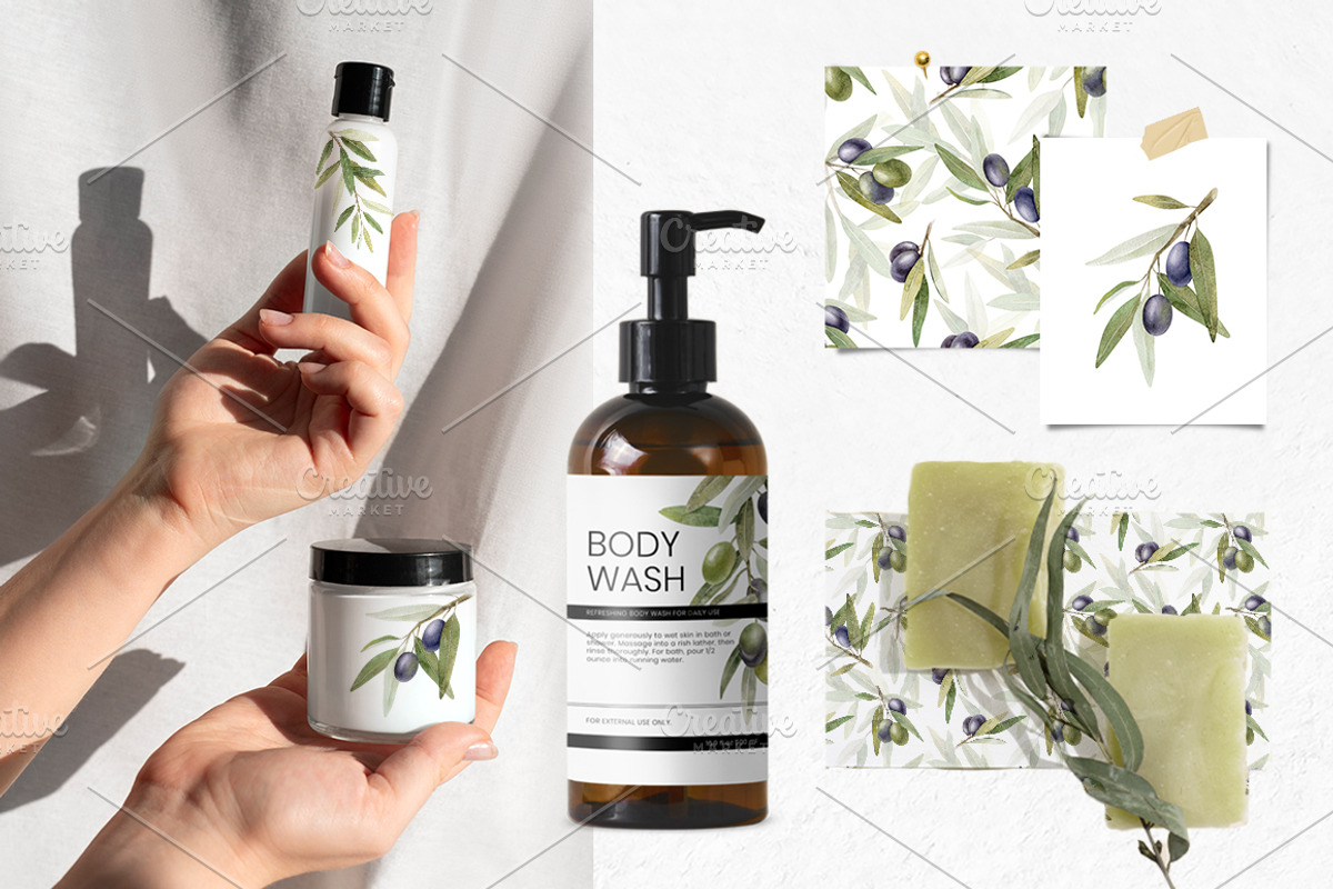 Olive Watercolor Illustrations, a Food Illustration by Fedulova Art (Photo 5 of 14)