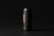 Black Soda or Beer Can Mockups, a Packaging Mockup by MockupFree.Net (Thumbnail 3 of 15)