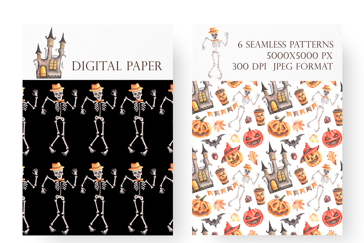 Halloween watercolor set. Fall., a Seasonal Illustration by SabinaWatercolorArt (Photo 6 of 14)