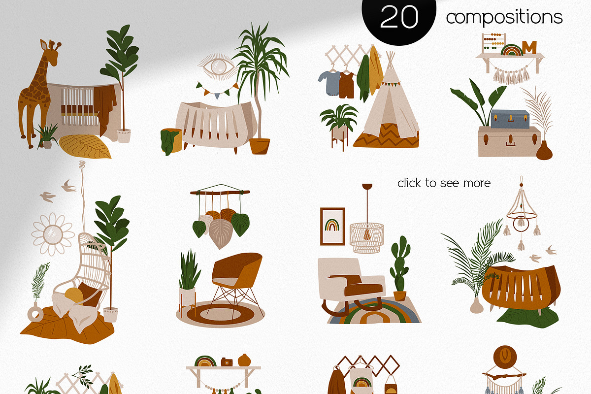 Nursery. Boheman decor, an Animal Illustration by EasyArt (Photo 3 of 9)