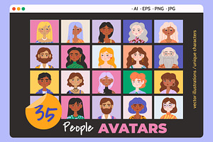 35 Diverse People Avatars