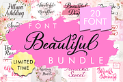 Beautiful Font Bundle, a Handwritten Font by Yoga Letter (Thumbnail 1 of 8)