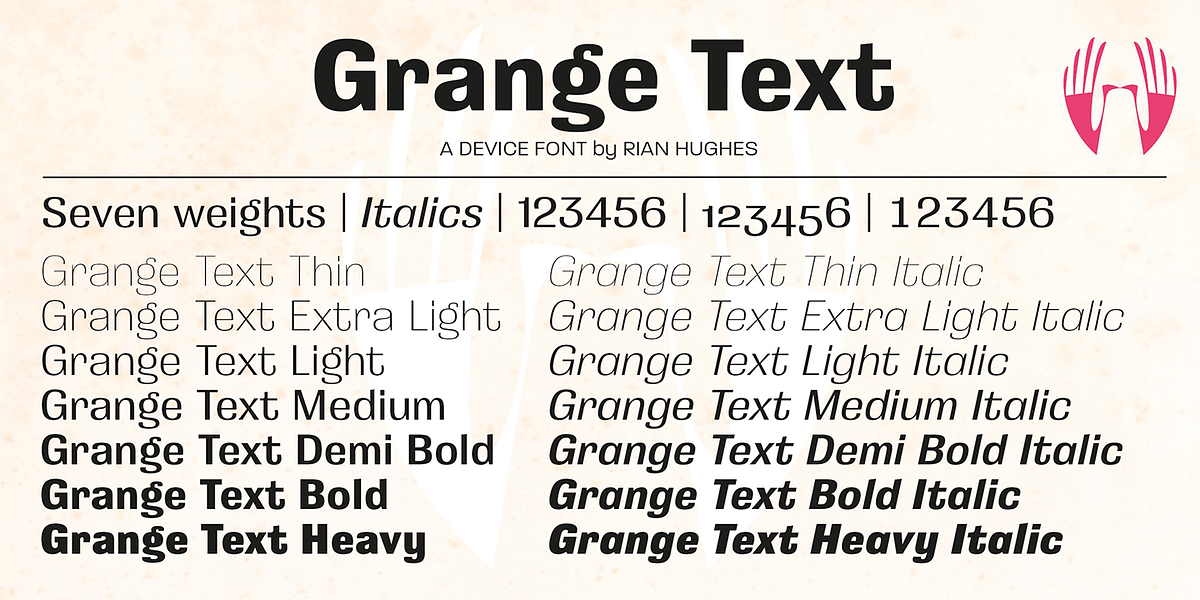 Grange Text, a Sans Serif Font by Device (Photo 2 of 5)