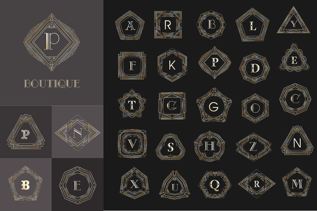 Monogram logo & Frames, a Decorative Illustration by Merfin