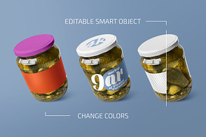 Jar Of Pickled Cucumbers Mockup Set