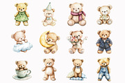 Sage Green Teddy Bear Clipart, an Illustration by Design Market (Thumbnail 2 of 4)