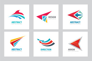 Arrow Direction Design Logo Set