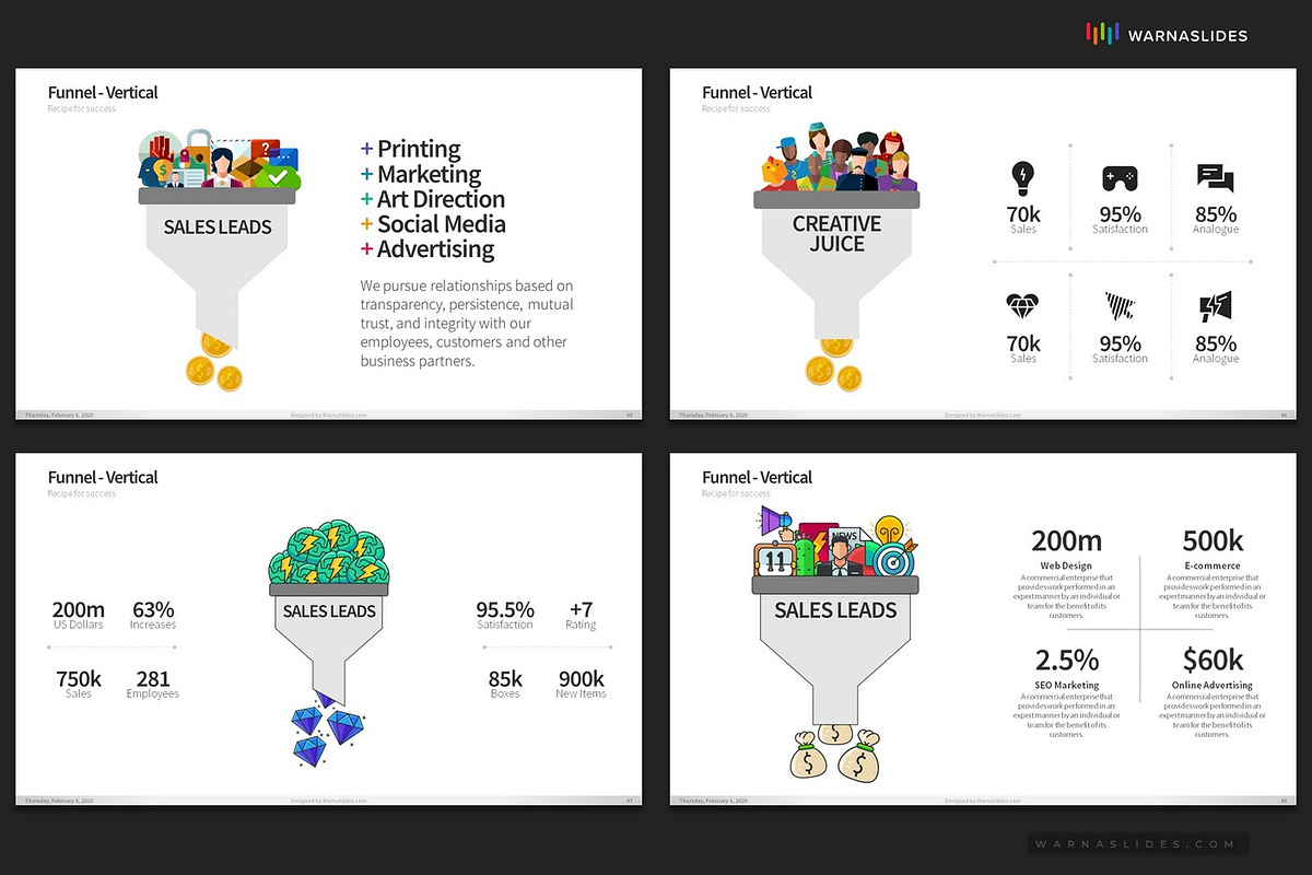 Funnel Diagram PowerPoint Templates, a Presentation Template by Warna Works (Photo 11 of 26)