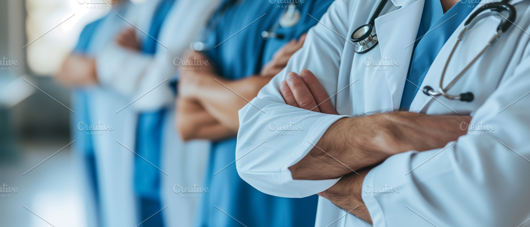 Confident team of doctors and nurses, a Health & Medical Photo by MistyDay