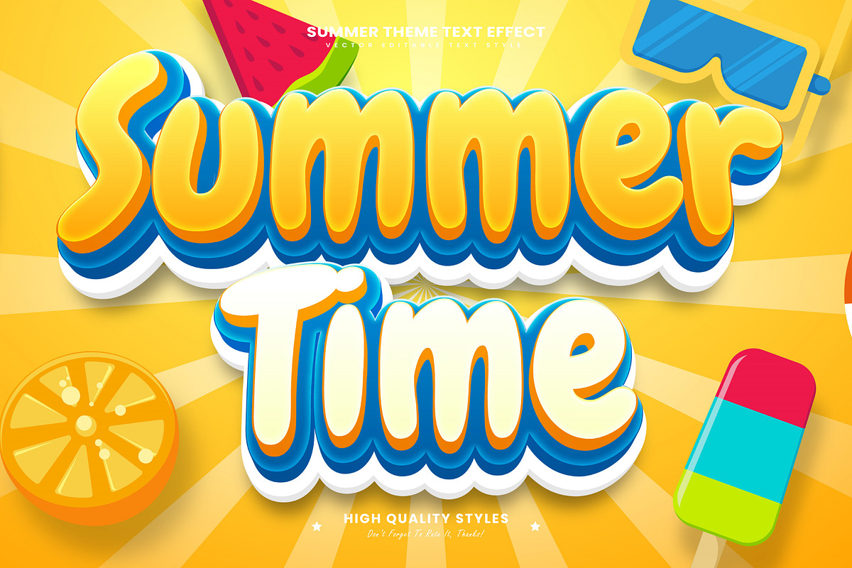 Summer Time Editable Text Effect, a Layer Style Add-On by Niestart Creation (Photo 2 of 2)