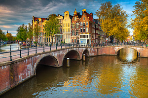 Stunning water canals with bridges, an Architecture Photo by Alpine Dreams